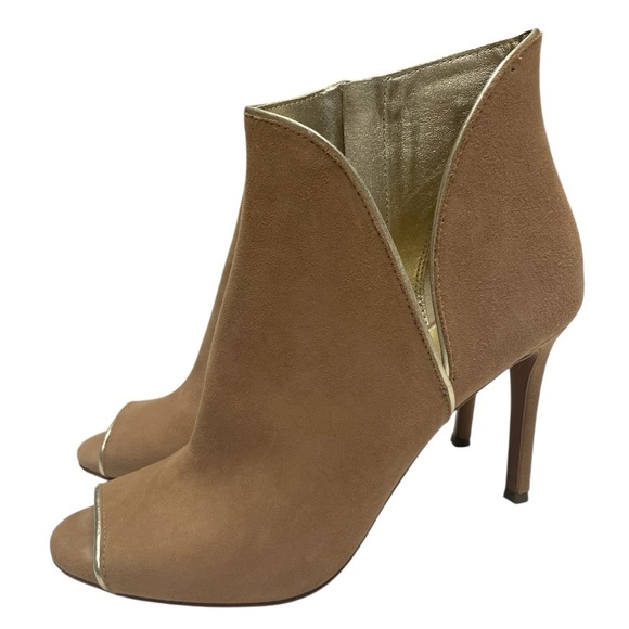 Michael Kors Suede Harper Open Toe Ankle Bootie Size 9 - Picture 1 of 4